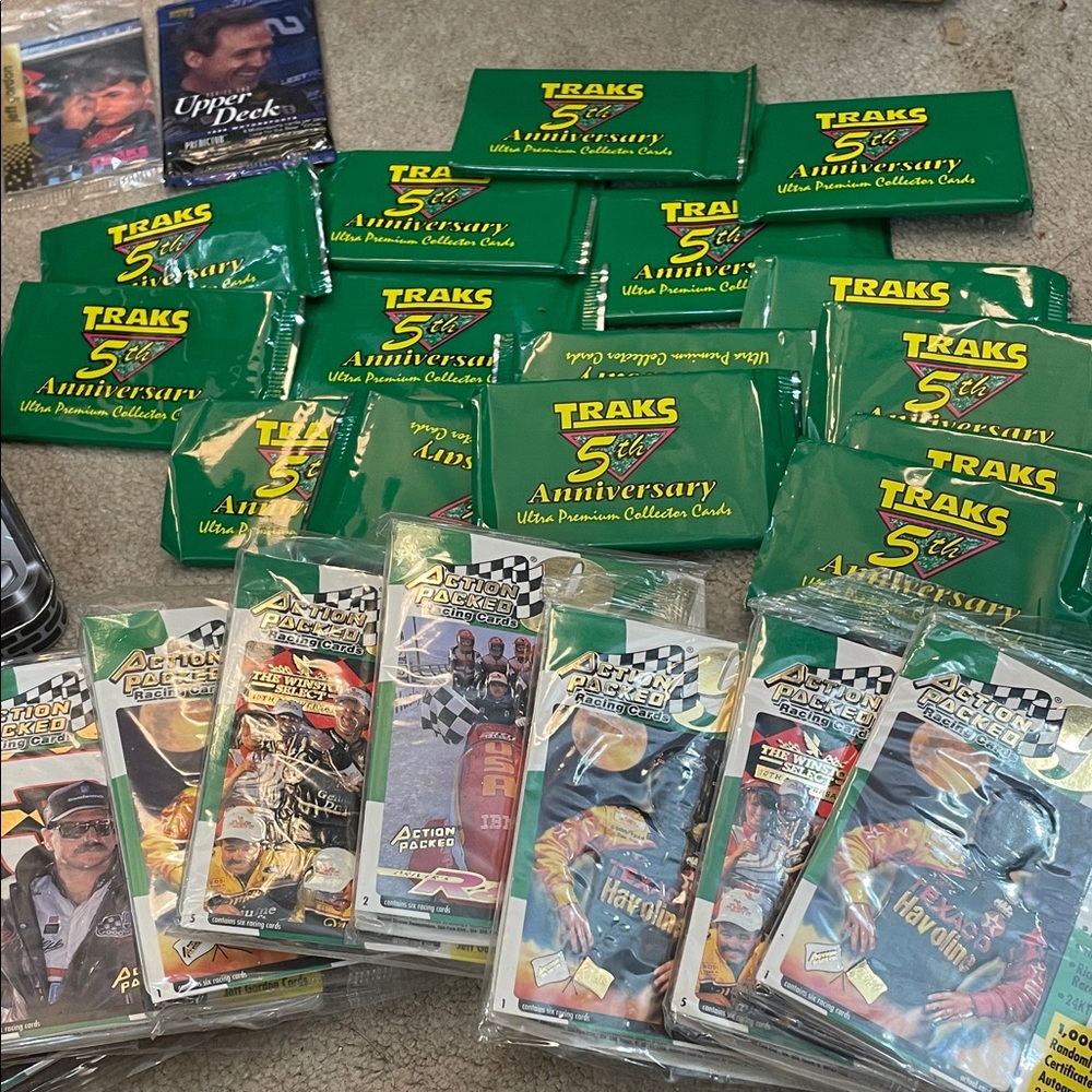 Nascar collectors trading cards. 26 pks TRAKS 5th Anniversary Collectible Cards